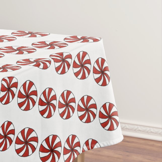 Nappe Rouge Blanc Peppermenthe Swirl Monnaie Noël (In Situ)
