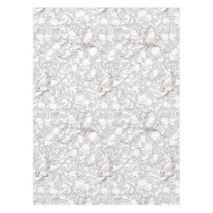 Nappe Rouge-gorges dans le pommier/brun et blanc