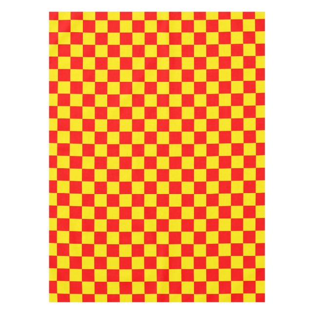 Nappe Rouge Jaune Chèque À damiers Motif Design (Devant)