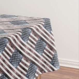 Nappe Rouge rustique Bleu Bleu Étincelles drapeau motif
