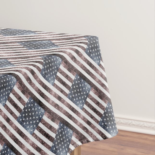 Nappe Rouge rustique Bleu Bleu Étincelles drapeau motif  (In Situ)