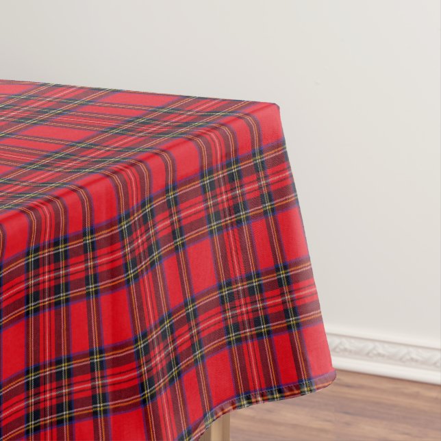 Nappe Royal Stewart tartan rouge noir plaid (In Situ)