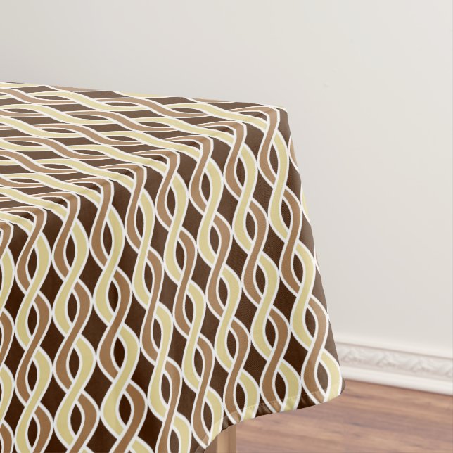 Nappe Rubans modernes du milieu du siècle, taupe et brun (In Situ)
