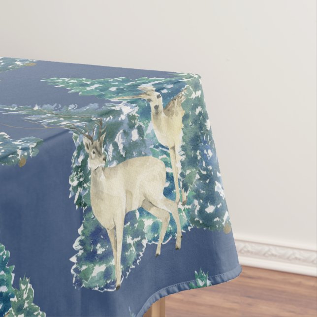 Nappe Rustic Christmas Snowy Forest Deer Decor For Home (In Situ)