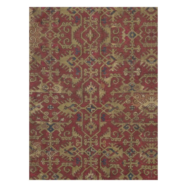 Nappe Rustique antique Oriental Perse Motif rouge (Devant)