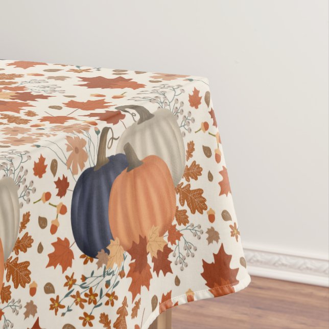Nappe Rustique Automne Citrouille Feuille Fleur sauvage (In Situ)
