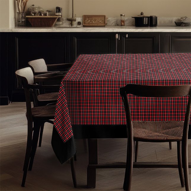 Nappe rustique Tartan rouge noir pour les rassembl (Rustic Tablecloth Red Black Tartan for Gatherings)