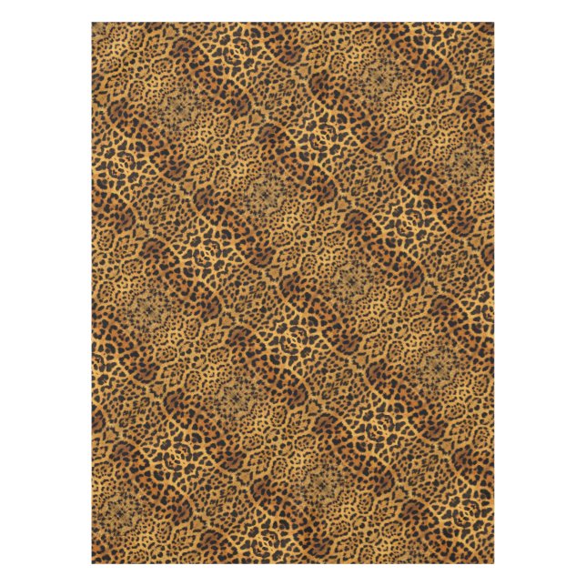 Nappe Safari animal sauvage papier noir et brun guépard (Devant)