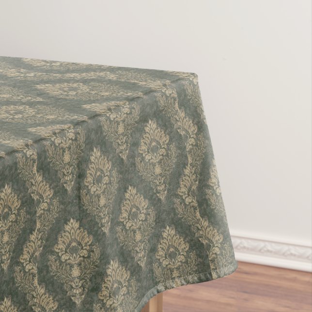 Nappe Sage et Gold Damask (In Situ)