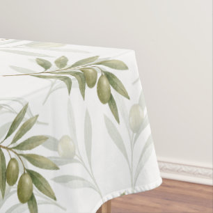 Nappe Sage Olives Aquarelle Chic Intemporel
