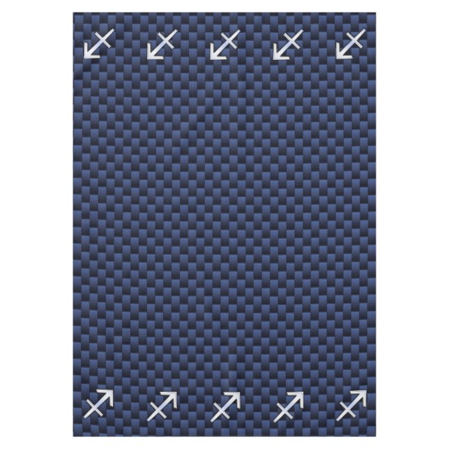 Nappe Sagittarius Zodiac Sign on Blue Carbon Fibre Print (Devant)