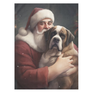 Nappe Saint Bernard avec le Père Noël Festif Noël