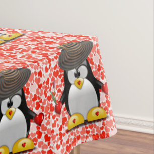 Nappe Saint-Valentin Pingouin