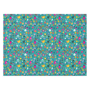 Nappe sarcelle d'hiver de motif de bande dessinée