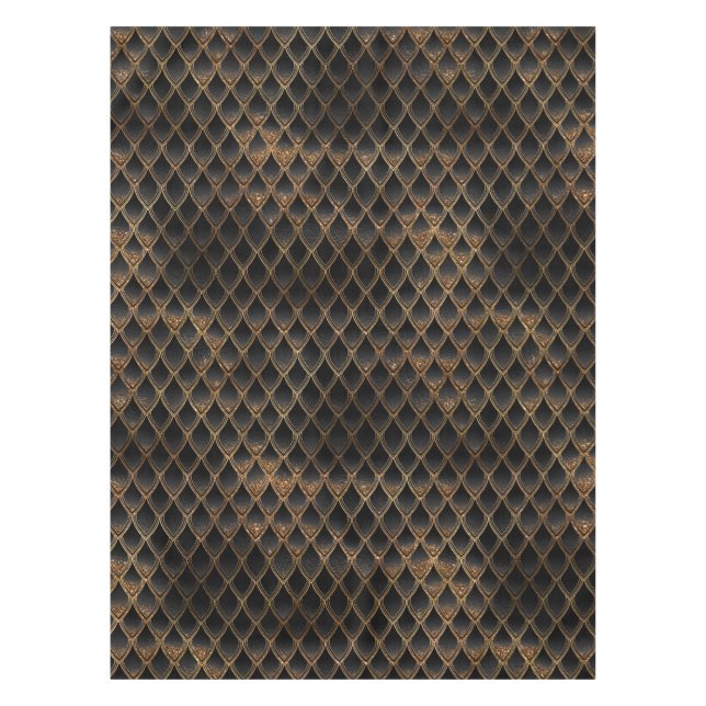 Nappe Scales Dragon Parties scintillant Noir & Or Chimme (Devant)