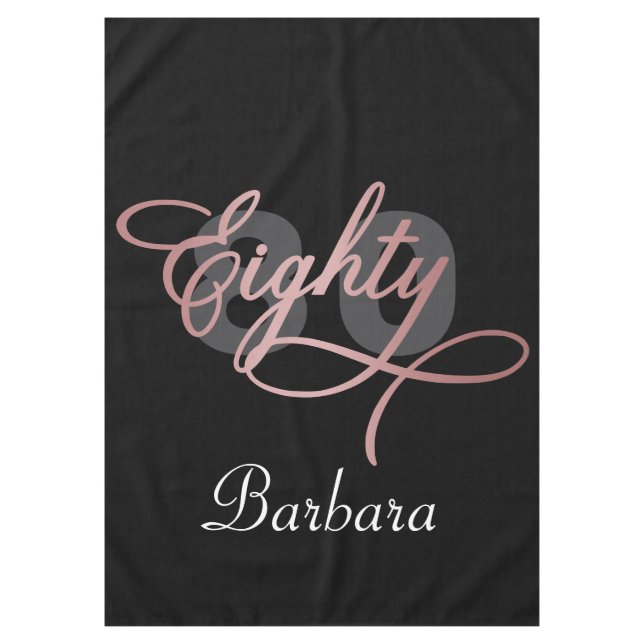 Nappe Script Gold Rose de la fête du 80e anniversaire (Devant)