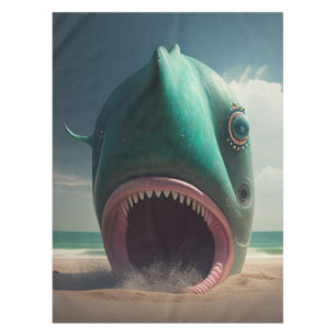 Nappe Sculpture de requin sur la plage