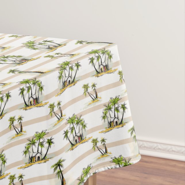 Nappe Shack tropical et paumes (In Situ)