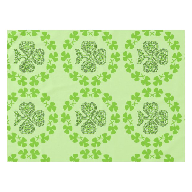 Nappe Shamrock de la Saint Patrick Vert (Devant (Horizontal))