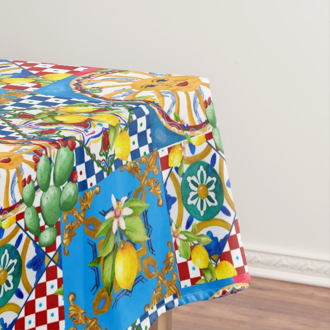Nappe Sicilian tiles,majolica,lemons   (In Situ)