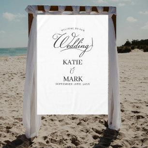 Nappe Signe de tissu de calligraphie pour notre mariage