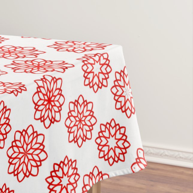 Nappe Simple blanc et rouge hiver motif floral Noël (In Situ)