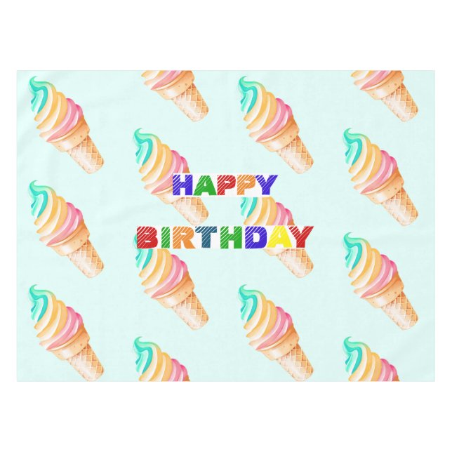 Nappe Simple Modern Rainbow glace fête d'anniversaire (Devant (Horizontal))