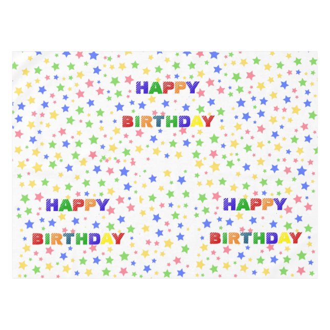 Nappe Simple moderne Pastel Star fête d'anniversaire col (Devant (Horizontal))