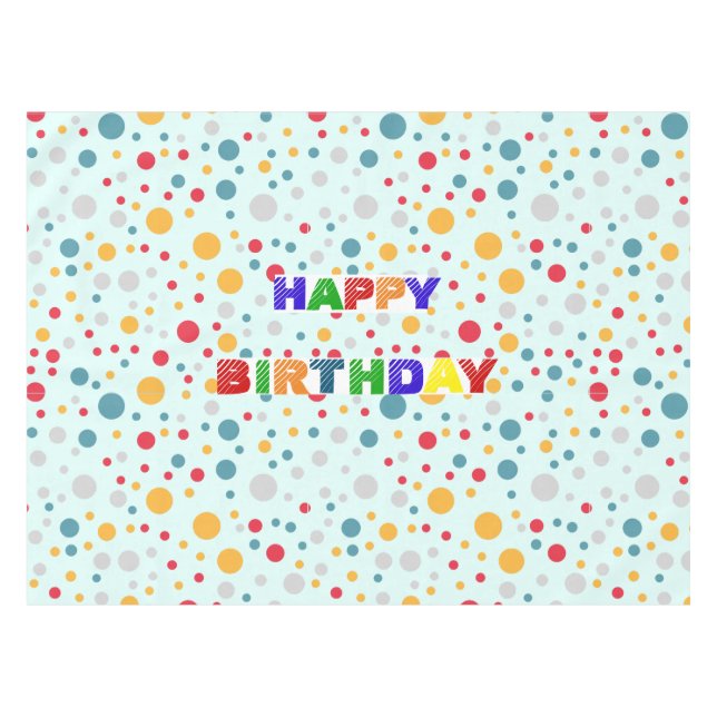 Nappe Simple moderne rouge vert Polka dot fête d'anniver (Devant (Horizontal))