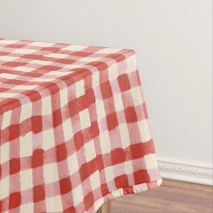 Nappe Simple Rose Rouge Aquarelle Carreaux Baby Shower 