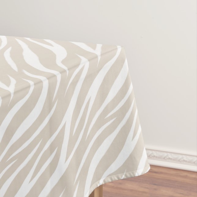 Nappe Simple Zebra Print Taupe blanc mignonne Motif mode (In Situ)