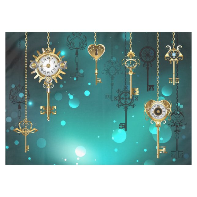 Nappe Skeleton Keys on Green Background (Devant (Horizontal))