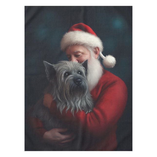 Nappe Skye Terrier avec Noël Festif du Père Noël (Devant)