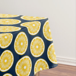 Nappe Slice de citron moderne Marine bleu et jaune