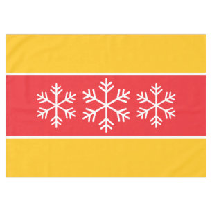 Nappe Snowflakes alpins brillants Rouge Jaune Orange ray