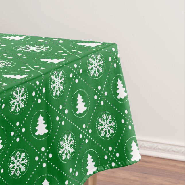 Nappe Snowflakes blanc vert classique Arbres de Noël (In Situ)