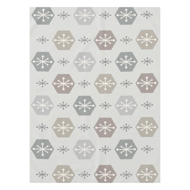 Nappe Snowflakes de Noël rétro Silver Gold (Devant)