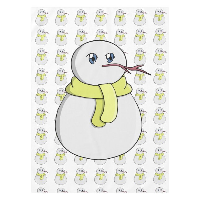 Nappe Snowman portant une écharpe jaune (Devant)