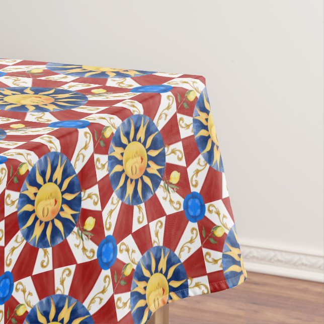 Nappe soleil sicilien, majolica, (In Situ)