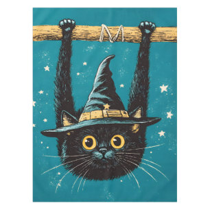 Nappe Sorcière éffrayante de chat noir volant