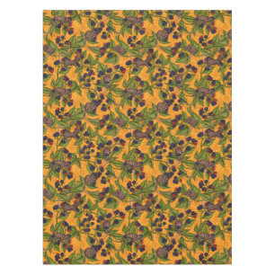 Nappe Souris et mûres sur jaune