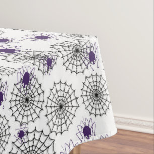 Nappe Spiderweb & araignées violettes Halloween Motif bl