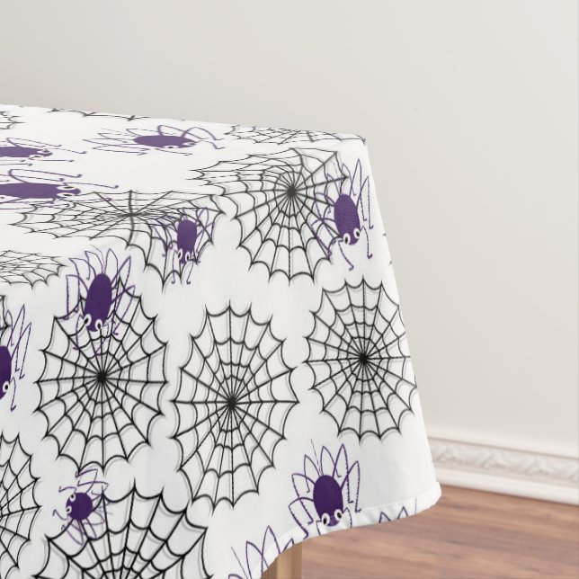 Nappe Spiderweb & araignées violettes Halloween Motif bl (In Situ)