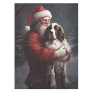 Nappe Springer Spaniel Père Noël Noël Festif