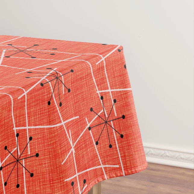 Nappe Starbursts Du Milieu Du Siècle | Orange, noir blan (In Situ)