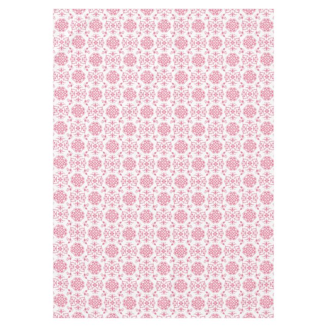 Nappe Style Damas rose et blanc Motif (Devant)