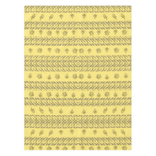 Nappe Style marine jaune élégant Bleu Stripes & motif fl