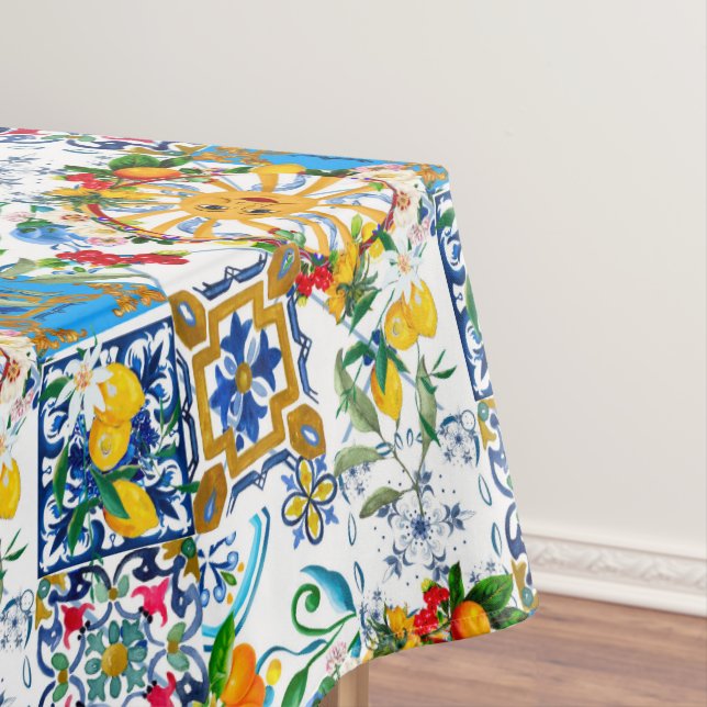Nappe style sicilien, art d'été, citrons (In Situ)