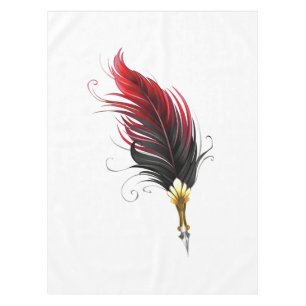 Nappe Stylo rouge en plumes avec nib or