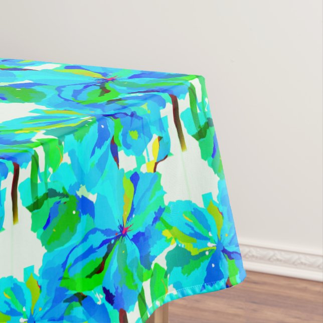 Nappe Sublime Himalaya Poppy Aqua Green Floral (In Situ)
